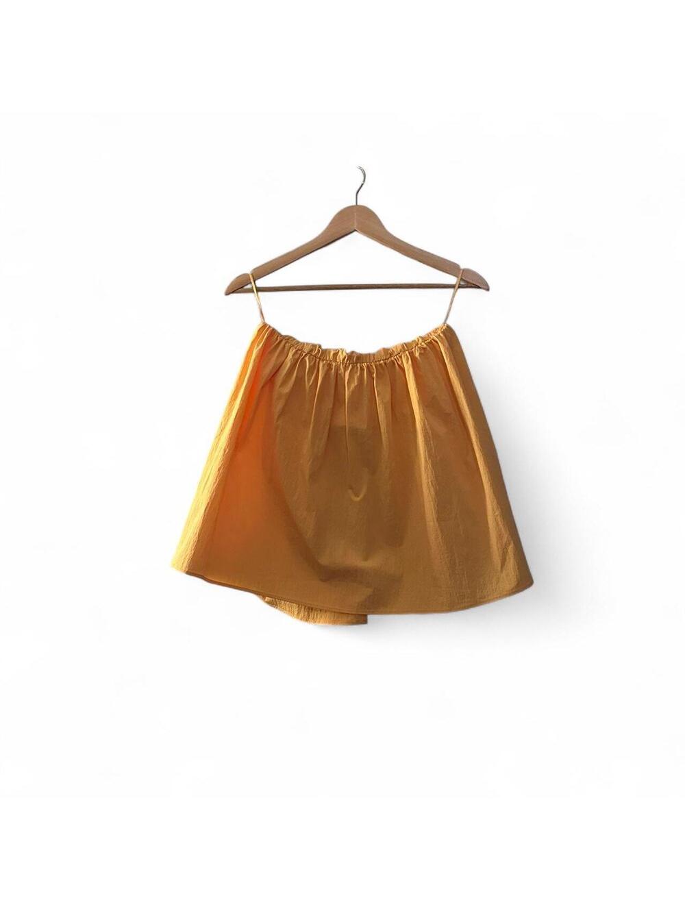 Zara Golden Marigold Strapless Balloon Top Size S